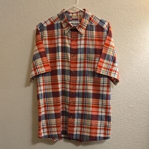 Mountain Khakis Red and Blue Plaid Button Down Shirt - Large